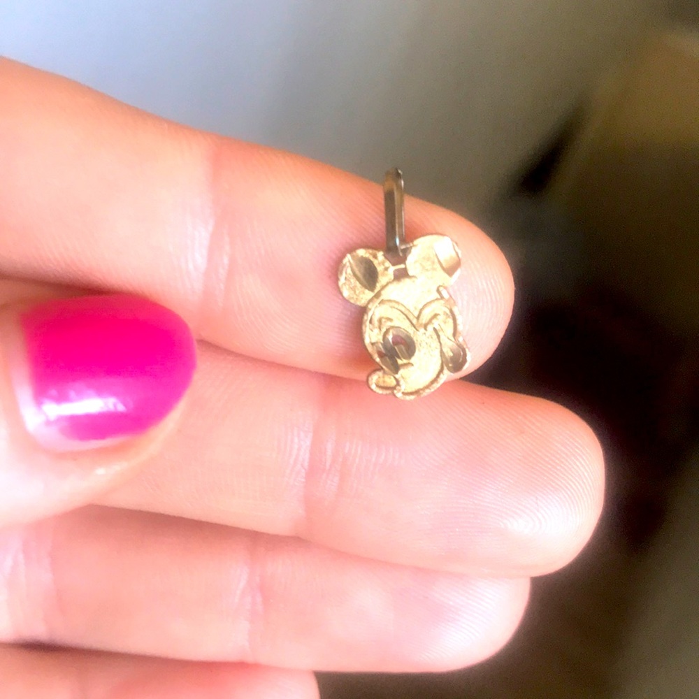 Tiny, Sweet, Diamond Cut 10k Solid Mickey Mouse - image 1